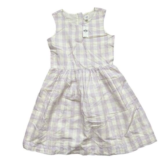 GAP Kids Pastel Gingham Sleeveless Linen Blend Summer Cottagecore Dress XL - Picture 1 of 6